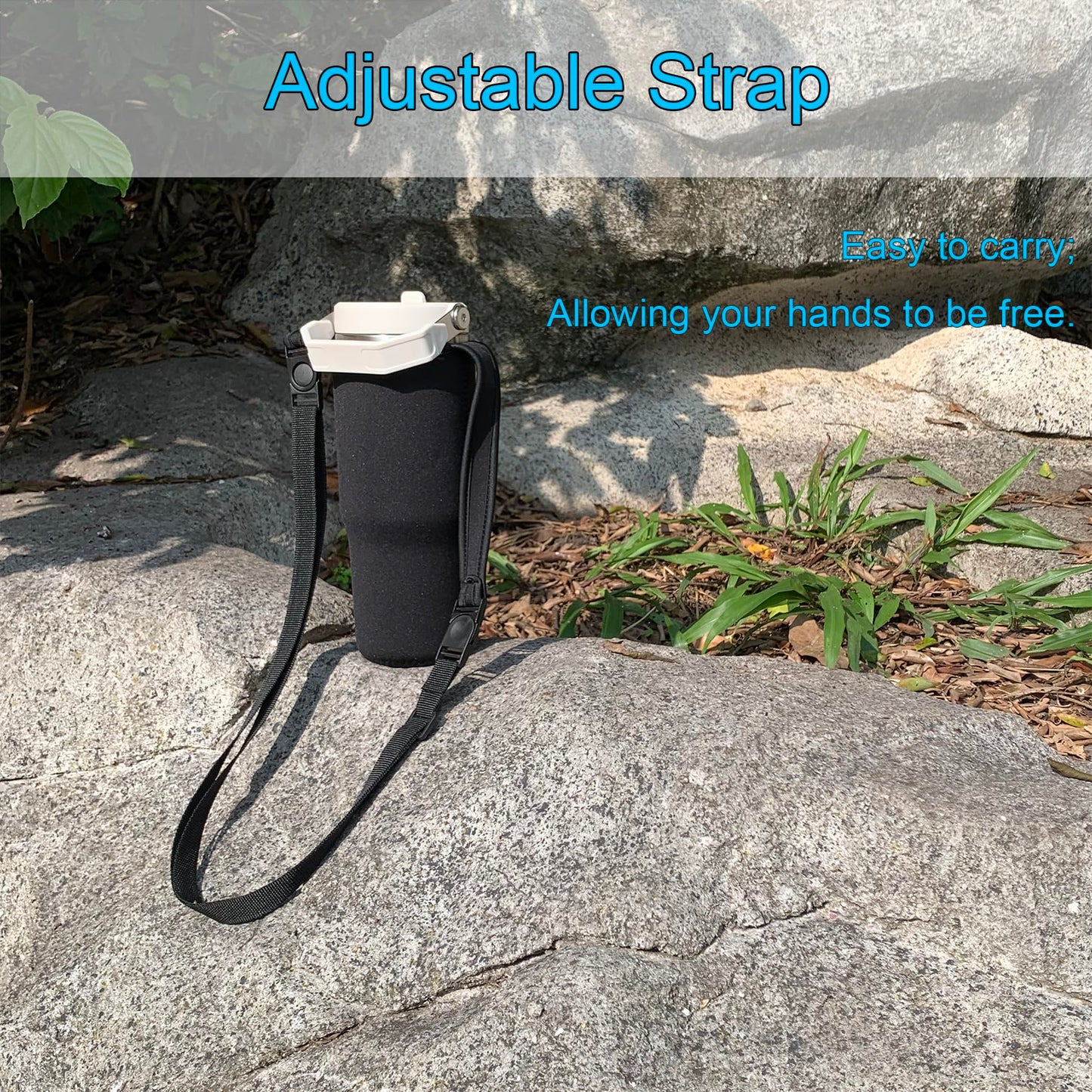 SKZIRI Water Bottle Carrier Sling Bag Sleeve Pouch Holder for 30oz Stanley IceFlow Stainless Steel Tumbler Outdoor Hiking Travelling Camping Picnic (1)