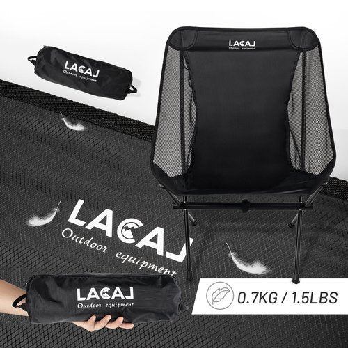 G2 GO2GETHER Ultra-Light Folding Camping Chair, All-Aluminum Frame, Surper Breathable Fabric, Easy to Carry, Compact Storage Size (1, Black)