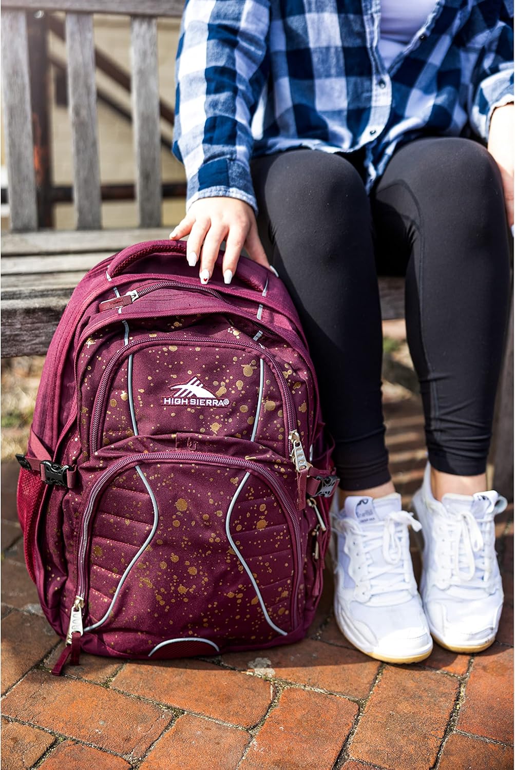 High Sierra Swerve Laptop Backpack, Crimson/Black, One Size
