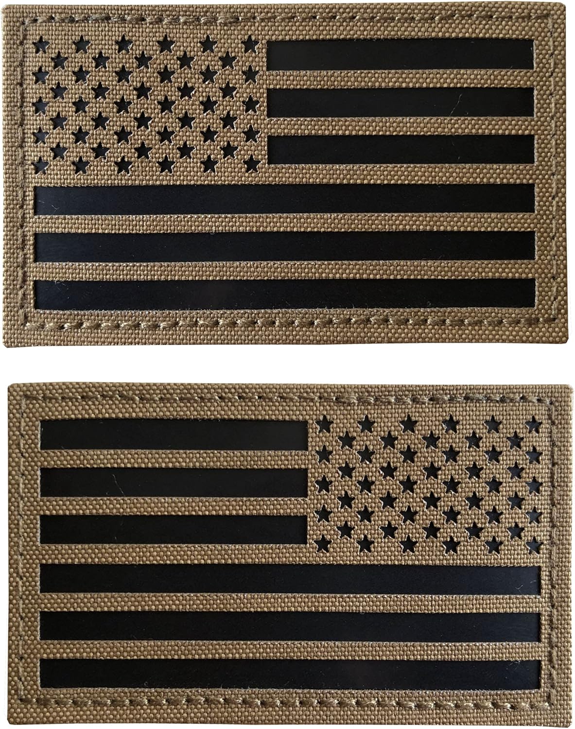 2x3.5 MC Infrared IR US USA American Flag Patch Tactical Vest Patch Hook-Fastener Backing (Forward+Reversed)