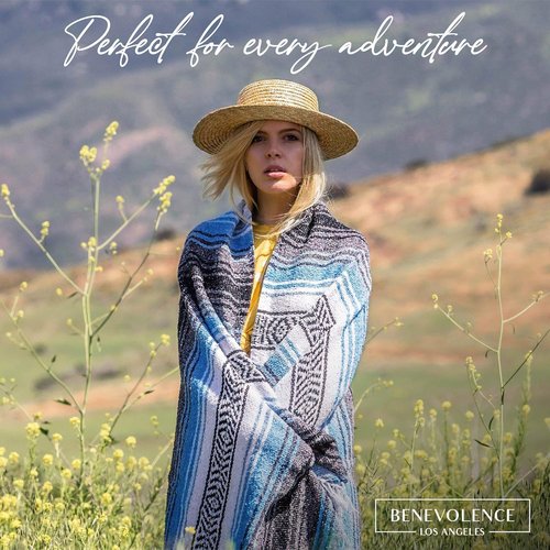 Benevolence LA Authentic Handwoven Mexican Blanket | Yoga Blankets, Outdoor, Picnic, Beach, Camping | Equestrian Saddle | Serape 50x70 inches - Coral, Pack of 1