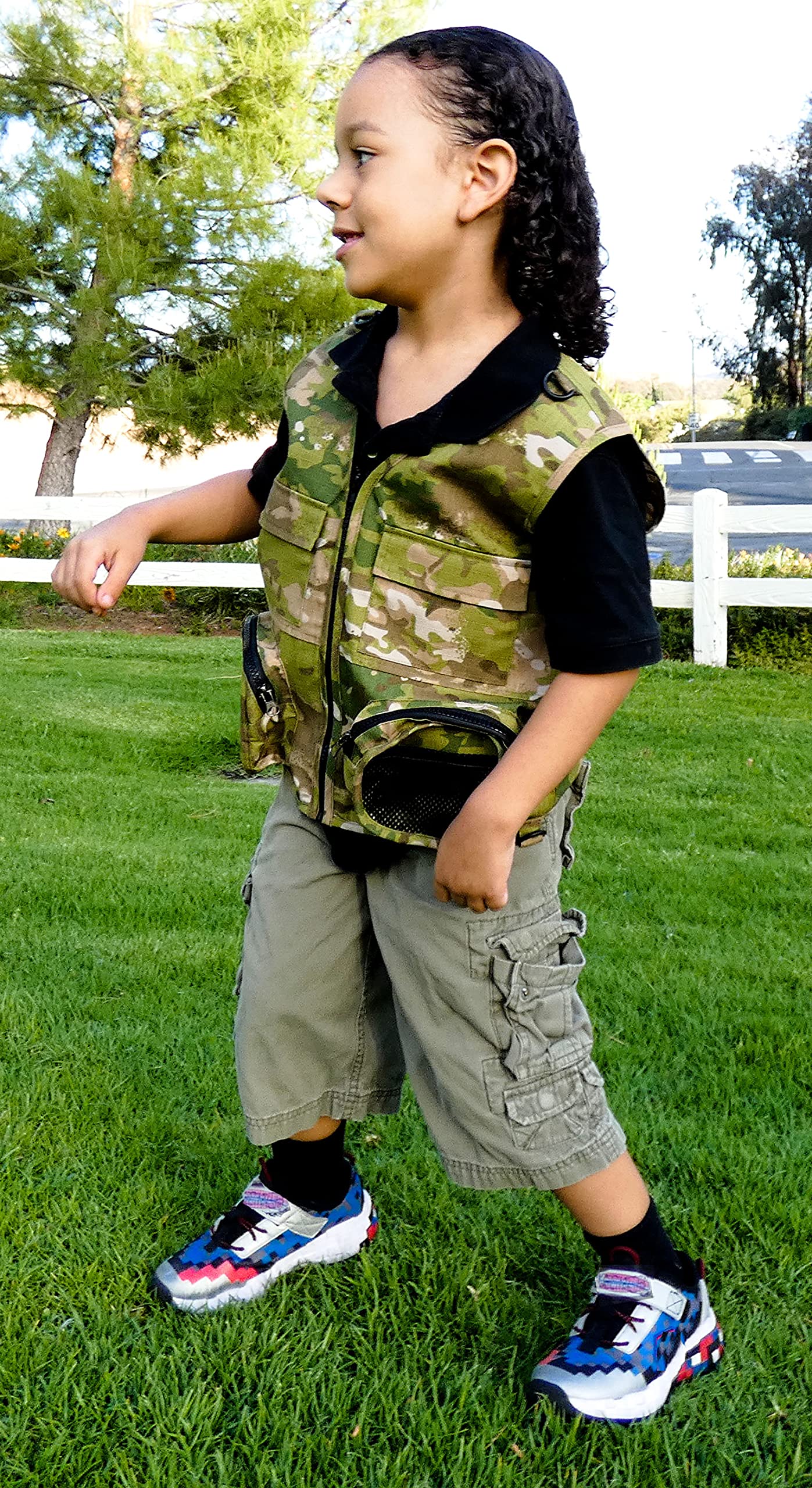 Kids Cargo Vest Set (Camouflage Vest Only, Medium/Large)