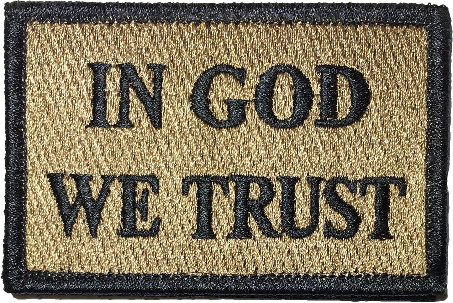 Tactical in GOD WE Trust Morale Patch 2"x3" - Coyote Tan - by Ranger Return (RR-TACT-IGOD-00WE-TRST-COYT)