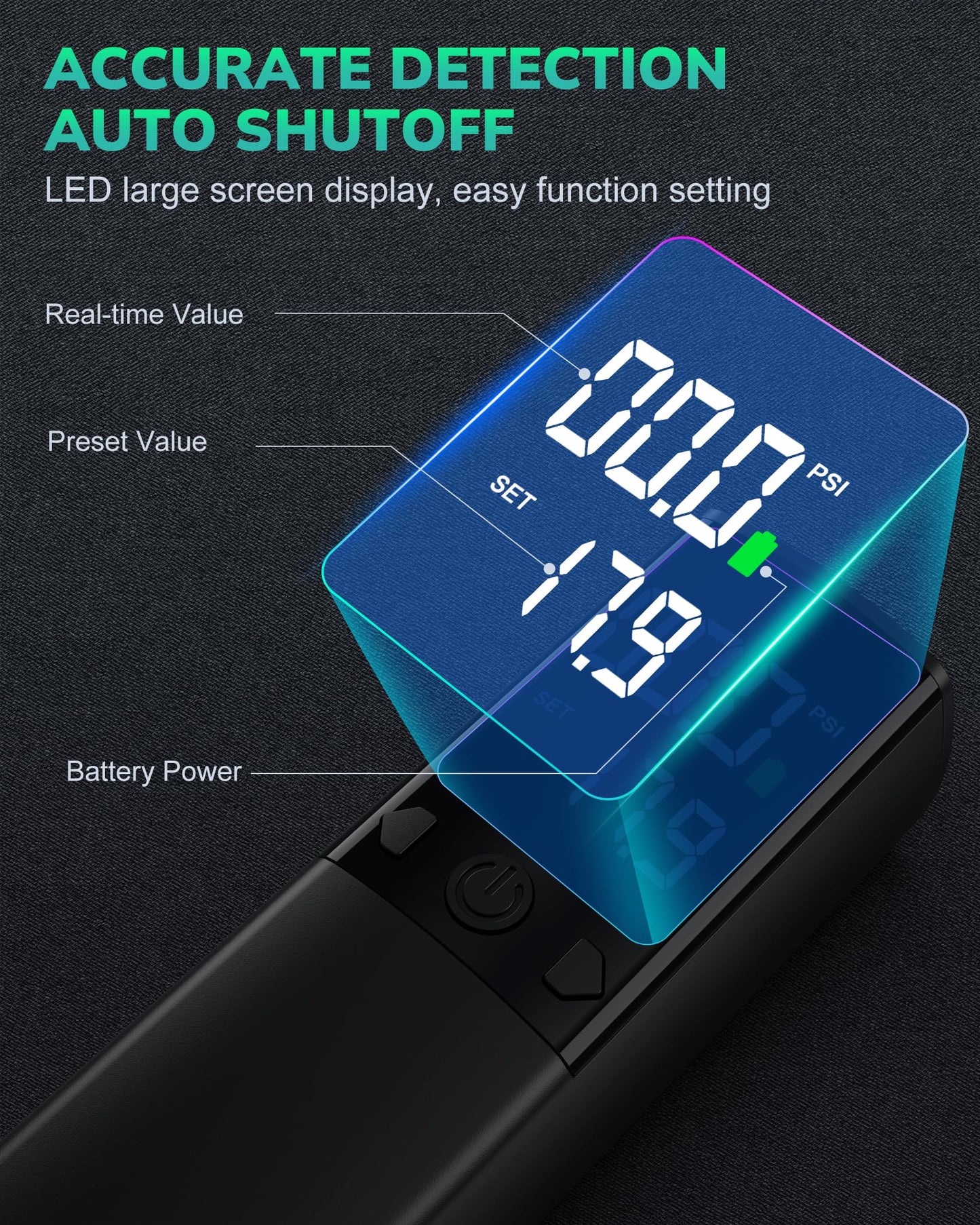 Electric Ball Pump - Portable Ball Pump with LED Light, Precise Pressure Gauge and Digital LCD Display for Basketball, Soccer Ball, Volleyball, Football (Max 18 PSI) for Boyfriend