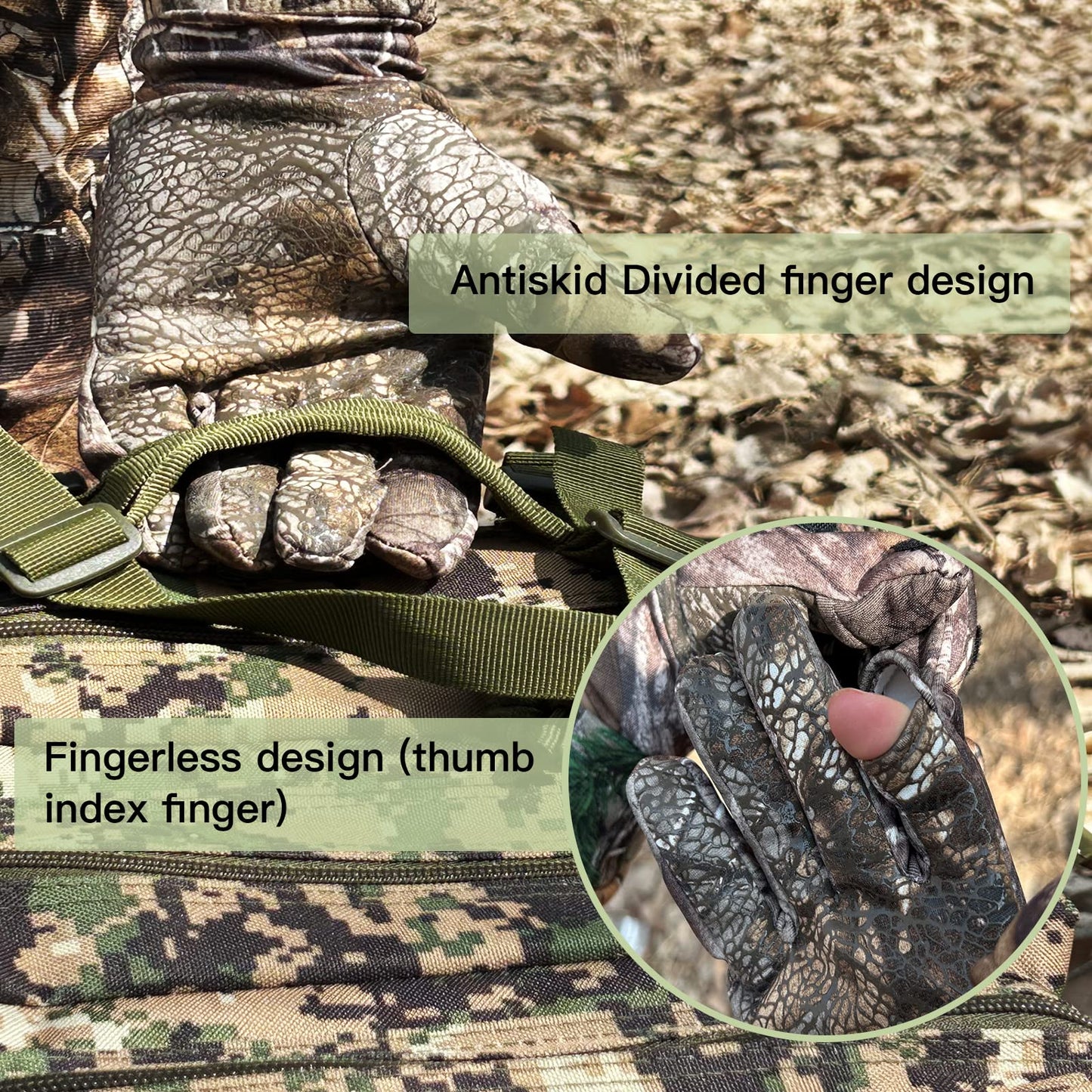 BEAUTI4U Hunting Equipment Hunting Gloves Camo Hunting Gear Men’s Camo Hunting Gloves for Outdoor Activities