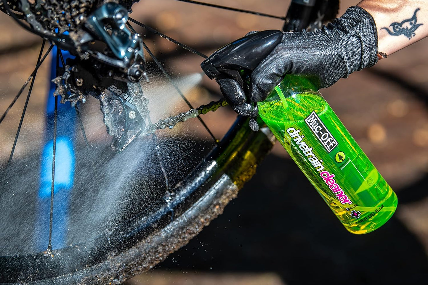 Muc-Off Bio Drivetrain Cleaner | Effective Biodegradable Bicycle Chain Cleaner and Degreaser Spray | Suitable for All Types of Bike