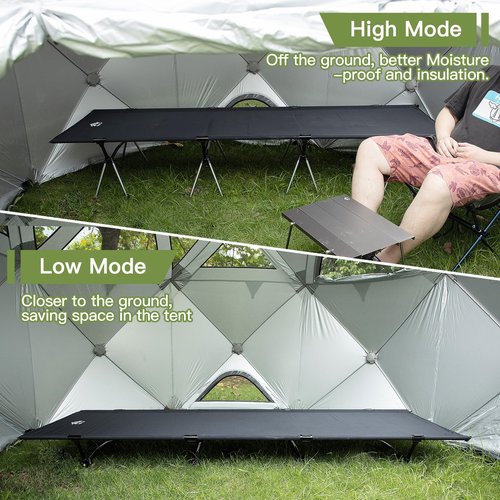 Night Cat Camping Cot Bed - Portable Folding Sleeping Cots for Adults 1-Person Outdoor Elevated Off-Ground Beds Easy Set-up Army Sleeping Bed 87"x28"