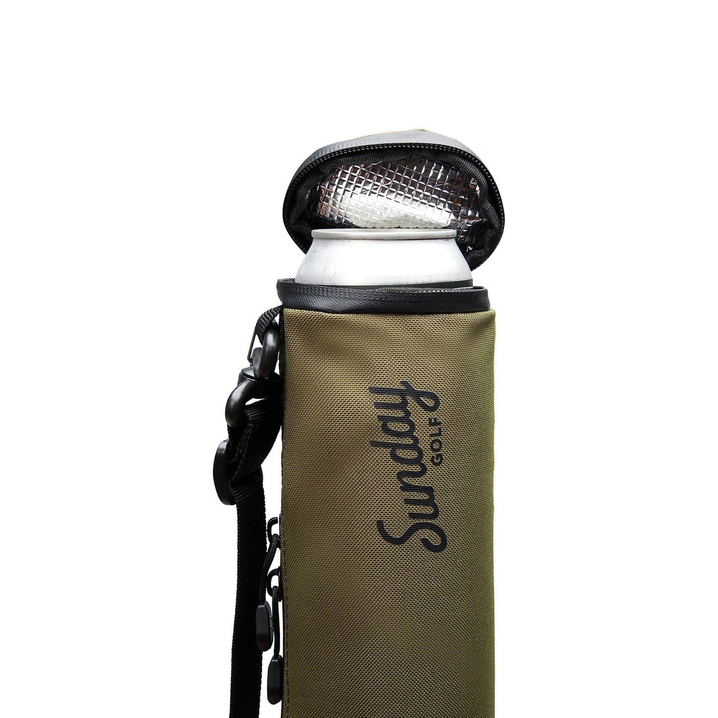 Sunday Golf Beer Sleeve - 6 Can Insulated Cooler with Sling, Olive