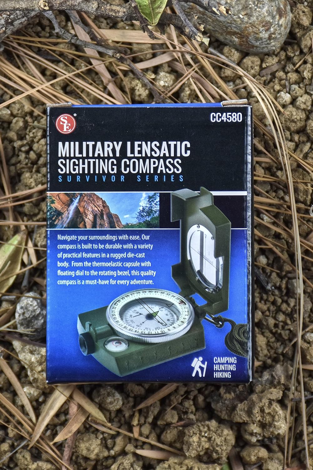 SE Military Lensatic and Prismatic Sighting Survival Emergency Compass with Pouch - CC4580
