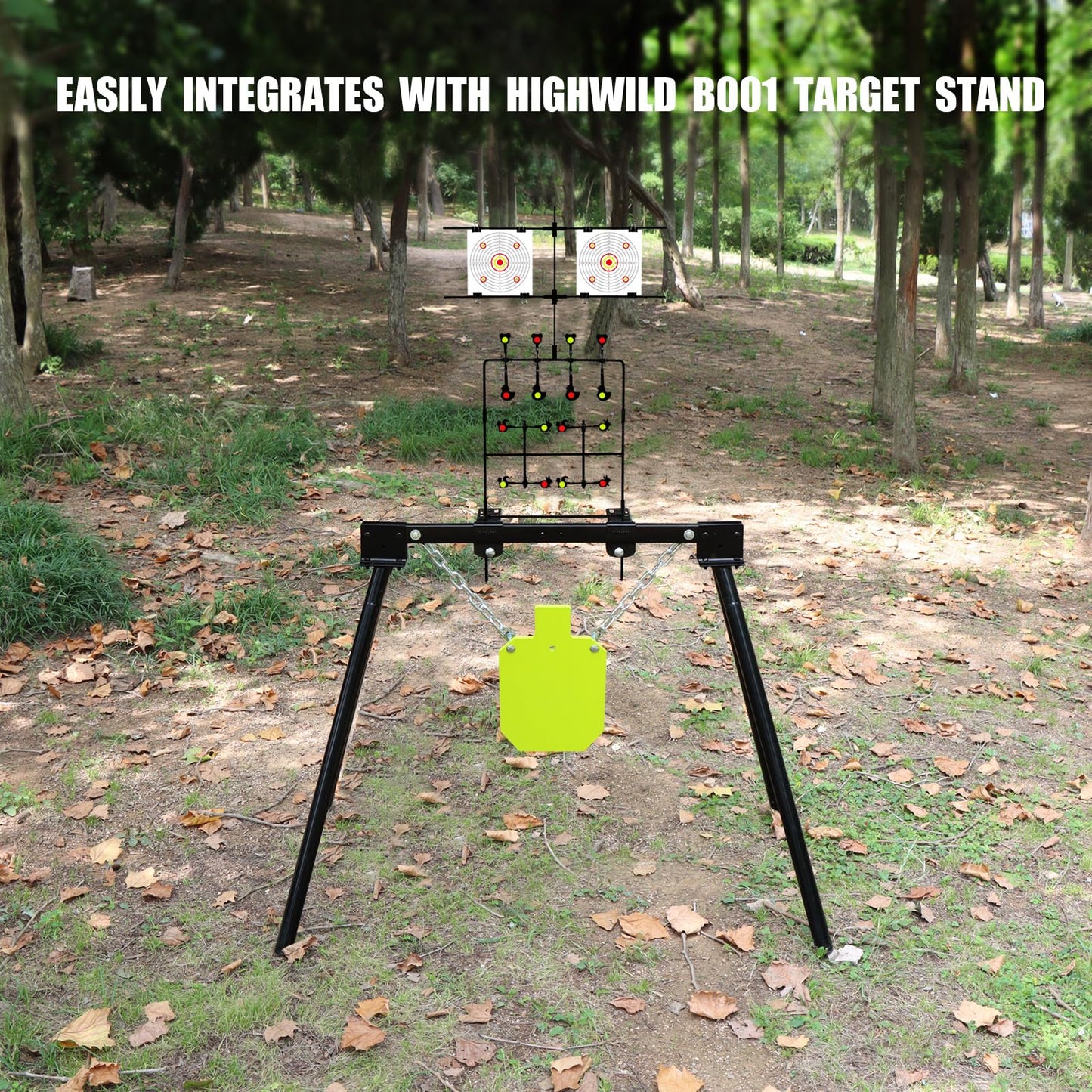 Highwild Multi-Shot Air Gun Pellet BB Gun Target 3-Section Detachable with Adjustable Paper Stand - Rated for .22/.177 Caliber