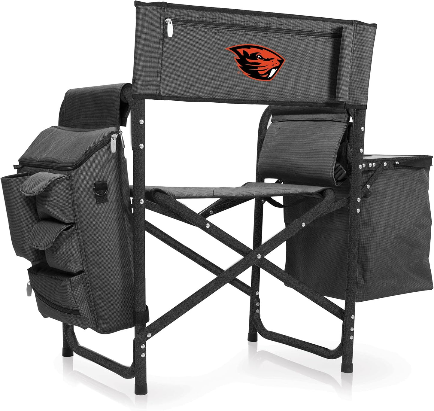 PICNIC TIME NCAA Oregon State Beavers Fusion Camping Chair with Side Table and Soft Cooler - Beach Chair for Adults - Lawn Chair