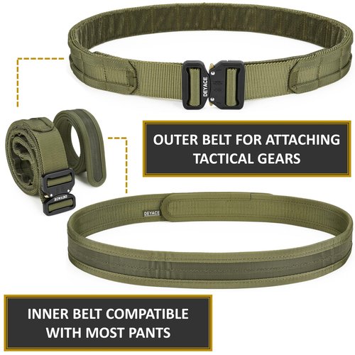 DEYACE Quick Release Battle Belt, 1.75'' Tactical MOLLE Heavy Duty and 1.5'' EDC Inner Belt for Law Enforcement, Shooter
