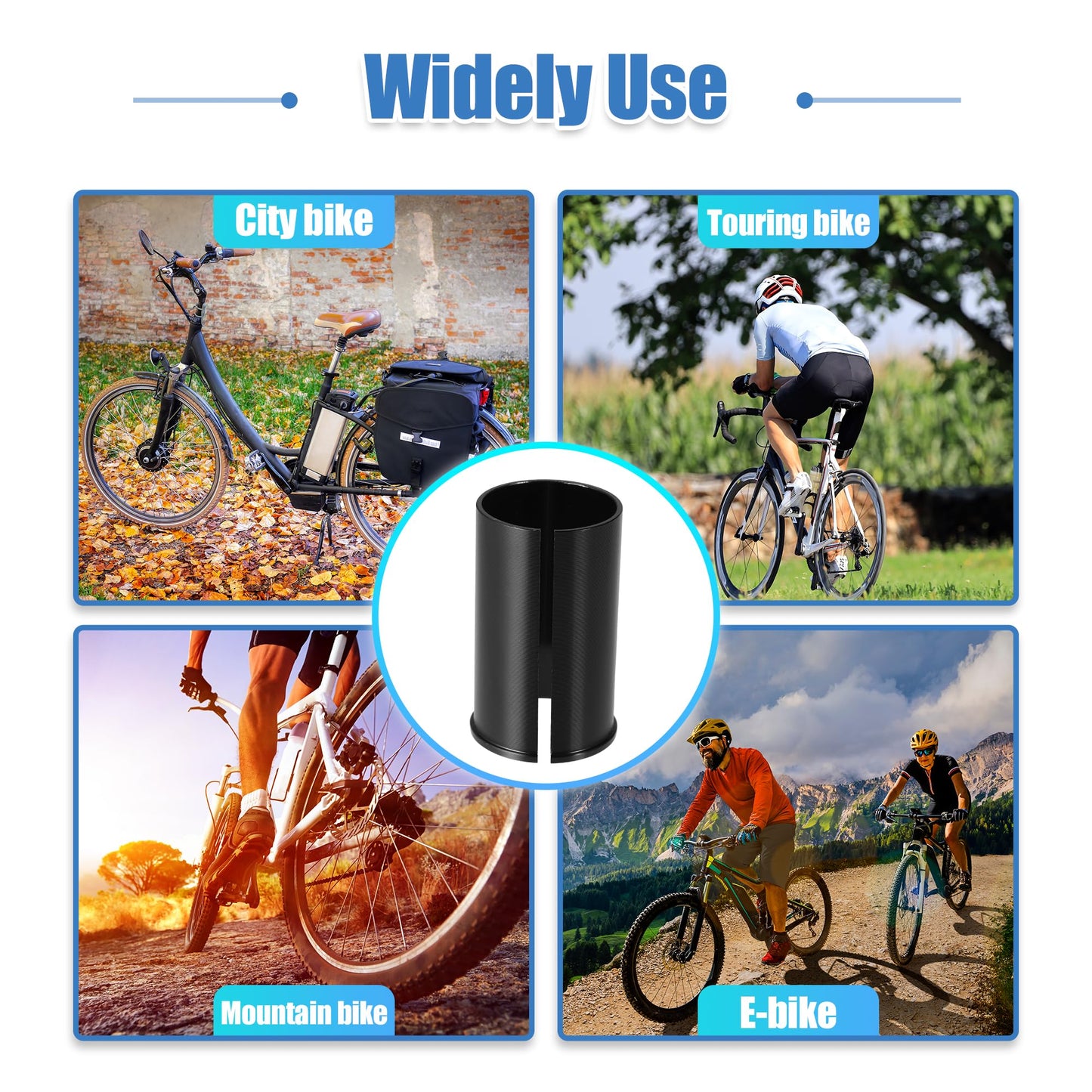 X AUTOHAUX 2 Pcs 31.8mm to 34.9mm Bicycle Bike Seat Post Tube Adapter Seatpost Reducing Sleeve Adapter Aluminium Alloy Black