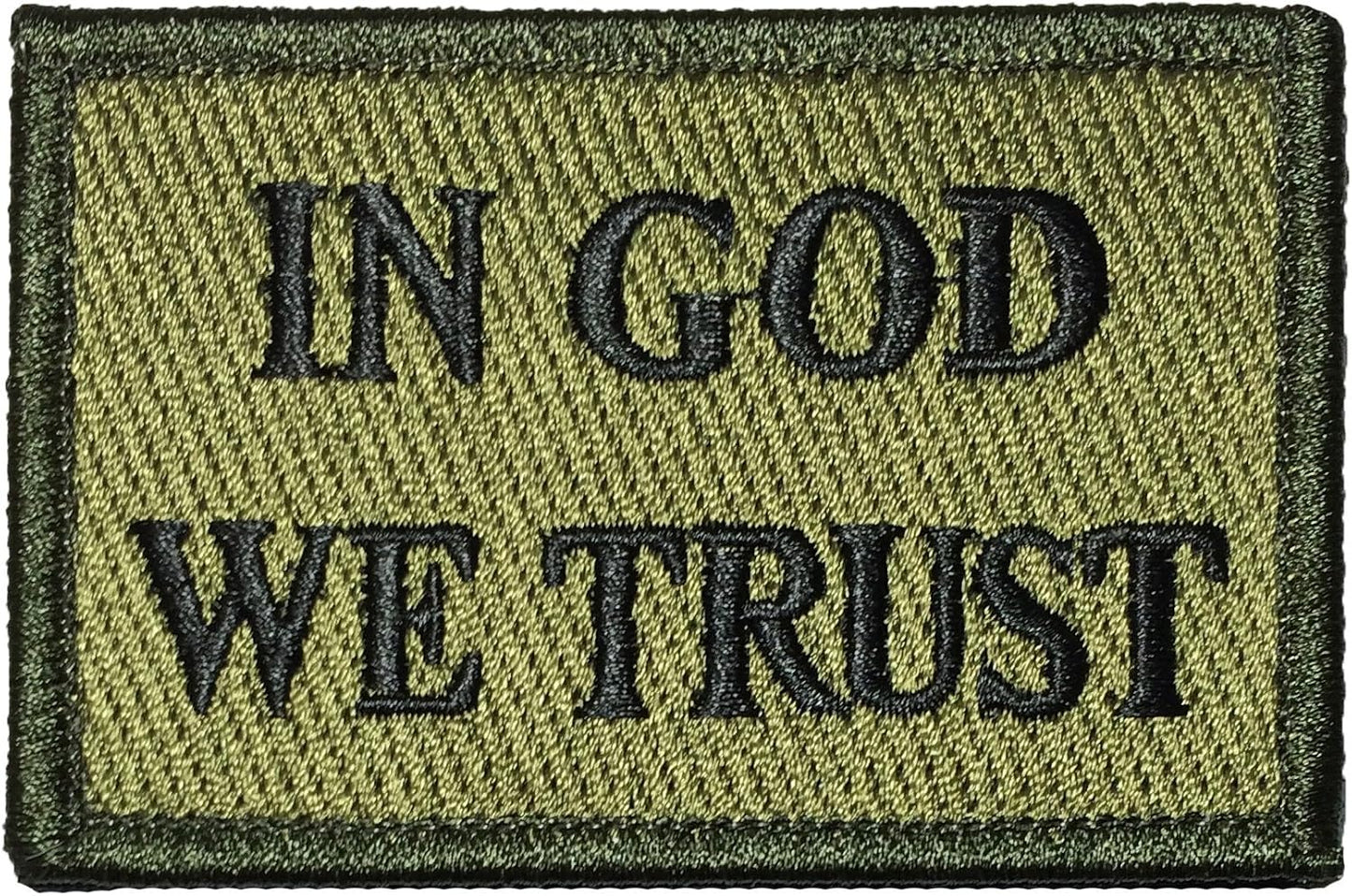 Tactical in GOD WE Trust Morale Patch 2"x3" - OD (Olive Drab) - by Ranger Return (RR-TACT-IGOD-00WE-TRST-00OD)