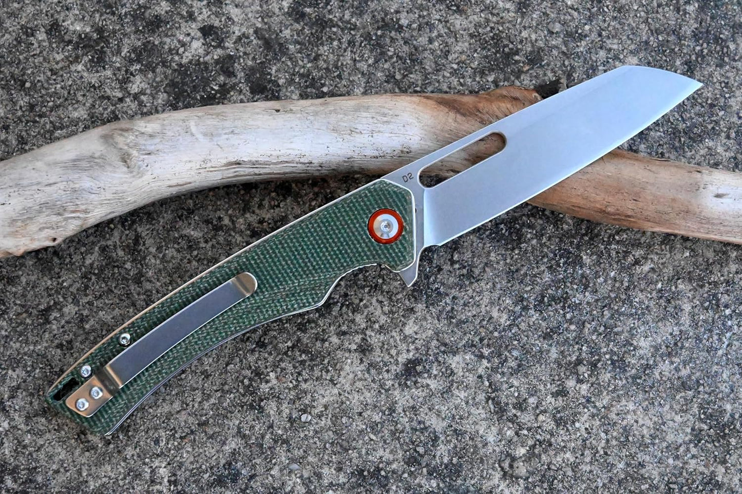 YAK & YETI Green Micarta Handle Folding Knife- Everyday Carry Knife for Men and Women - Indoor or Outdoor-Camping and Hunting knife-D2 steel Blade knives