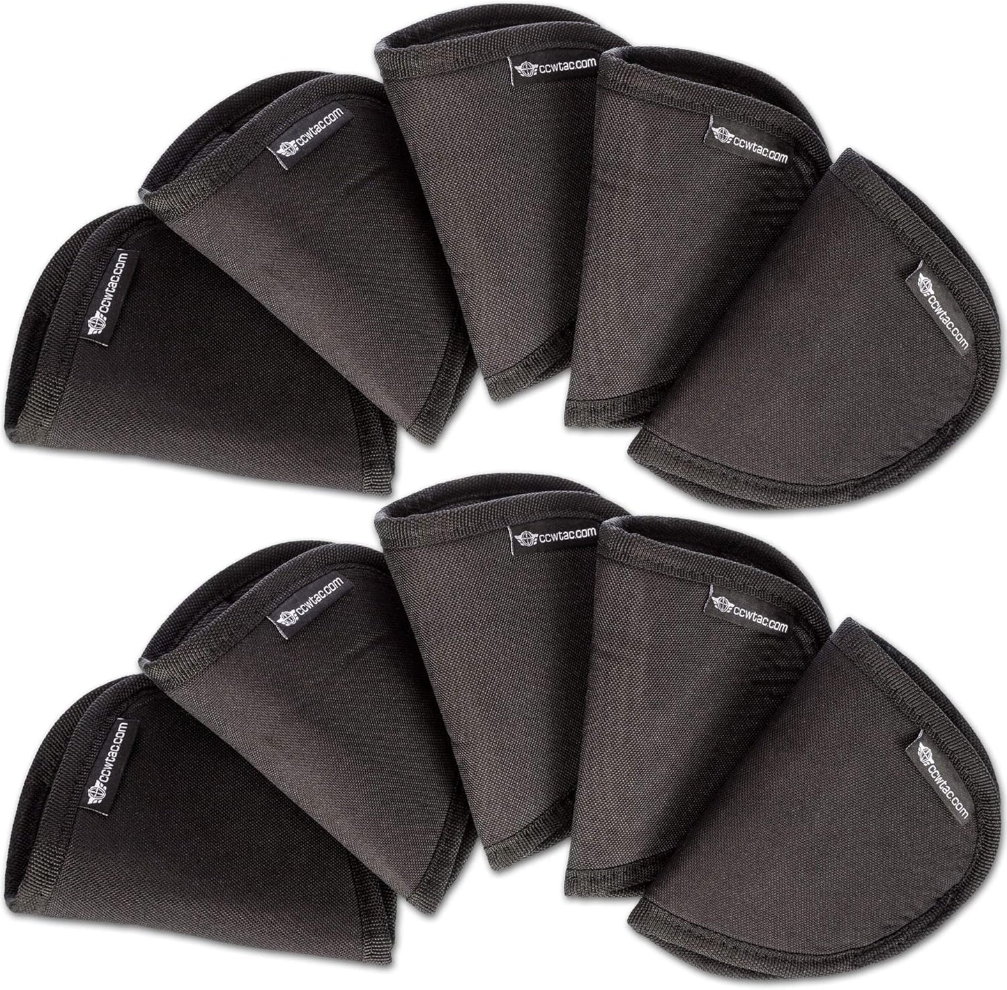 Hook & Loop Holsters for Gun Safe by CCW Tactical - Universal Heavy Duty Pistol Revolver and Accessories Storage Organizer - Mounts Inside Safe Door, Black, Choose 5-Pack or 10-Pack