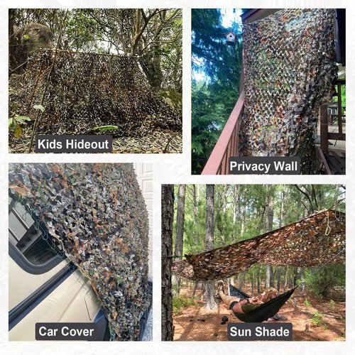 iunio Camo Netting, Camouflage Netting, Quiet Hunting Blinds, Military Shade Netting, Lightweight, Noise-Free, Great for Duck Hunting, Turkey Hunting, Photography, Concealment, Covering 10ftx10ft