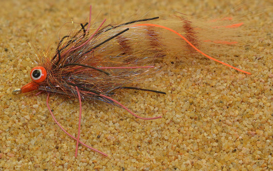 3 Flies - Redfish Crack Fishing Fly Tied on Mustad Fly Hook #2 (3 Flies - Orange & Tan)