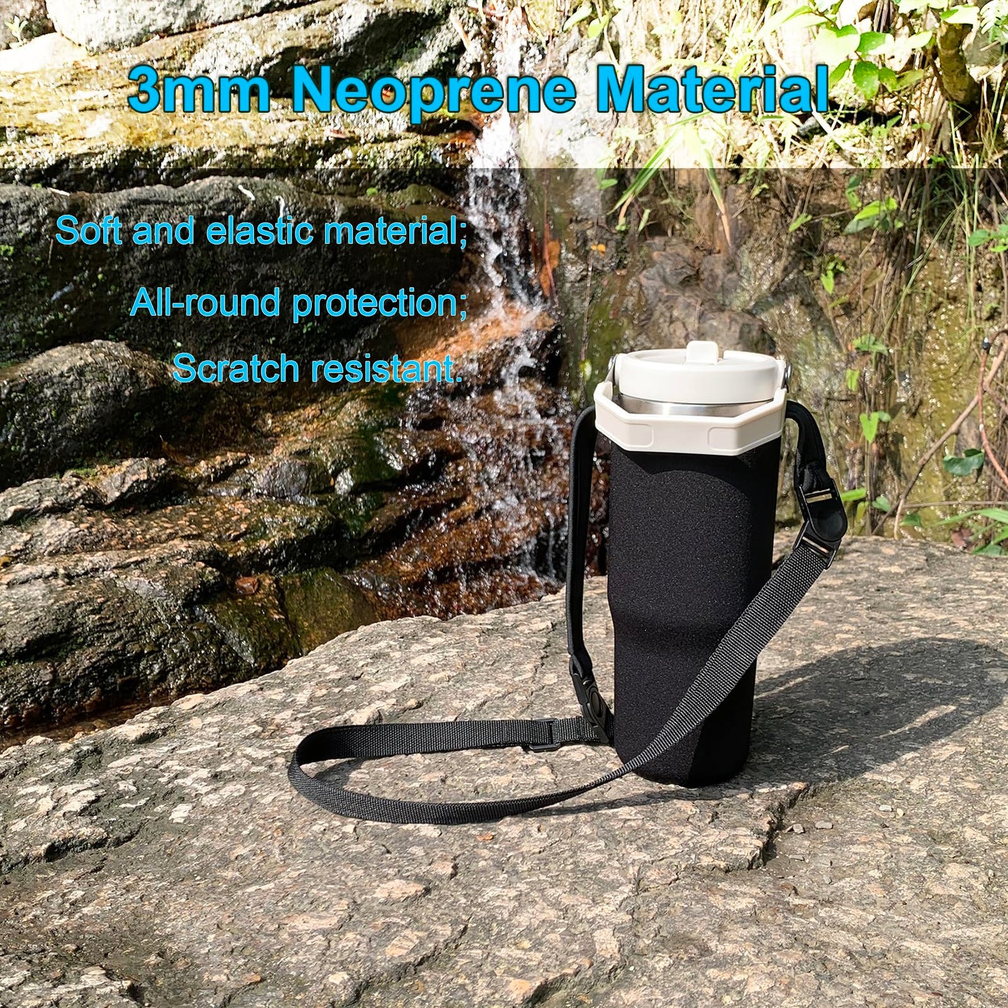 SKZIRI Water Bottle Carrier Sling Bag Sleeve Pouch Holder for 30oz Stanley IceFlow Stainless Steel Tumbler Outdoor Hiking Travelling Camping Picnic (1)