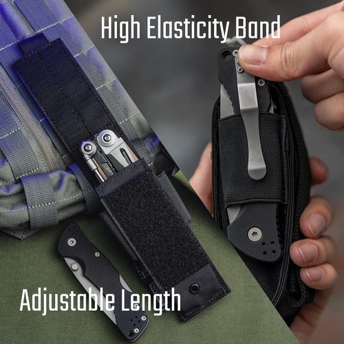TACTICAL GEEK EXT8 EDC Belt Organizer, Molle Multitool Sheath, Nylon Flashlight Holster, EDC Pocket Organizer for, Small Tool Organizer Pouch Accessories for Daily Carry Black