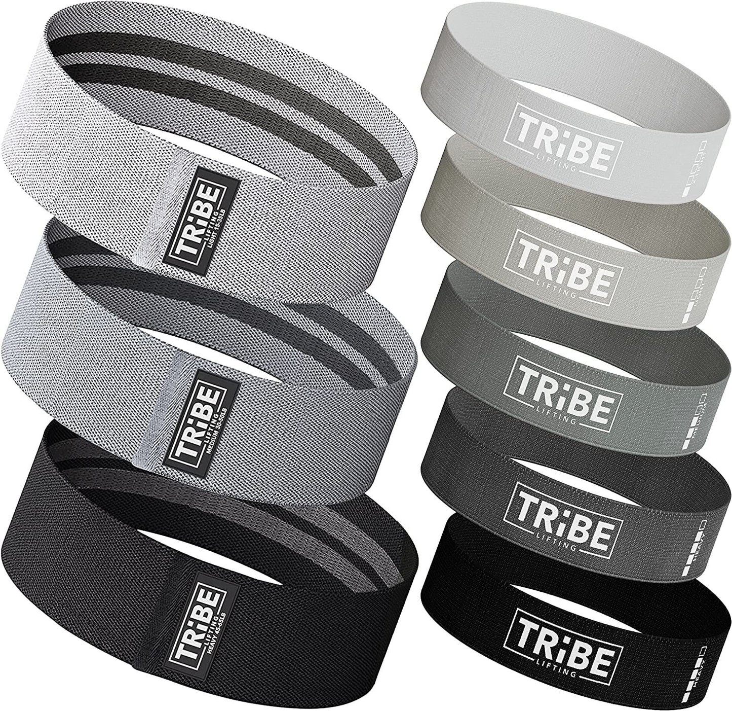 Fabric Booty Bands for Legs and Butt Workout - Resistance Bands Set (8)