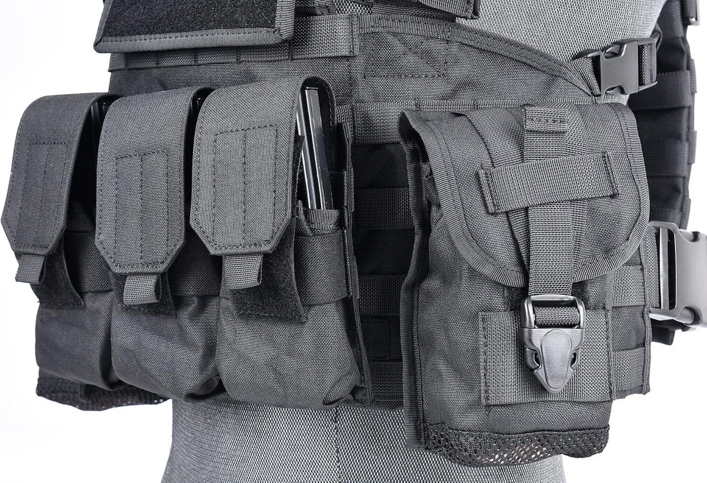 Lancer Tactical Airsoft Paintball Vest M4 M16 MOLLE Modular Chest Rig w/Quick Release Buckles (Small to Extra Large)
