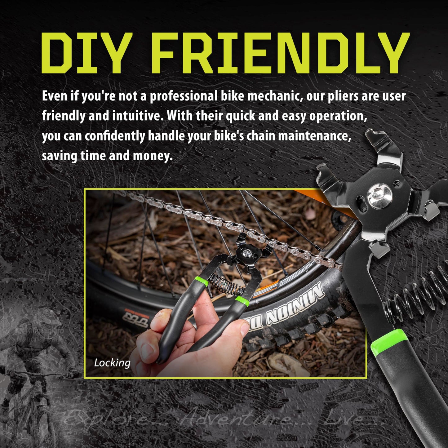 Kilimanjaro Cycle Series 2-in-1 Master Bike Chain Link Pliers, Compact and Lightweight Roadside Bicycle Repair - 910543ECE
