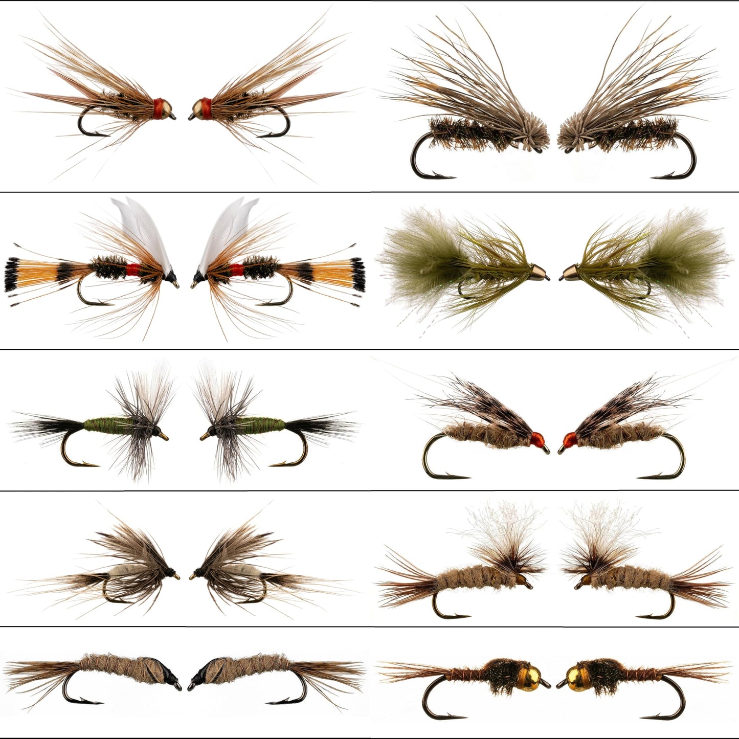 Fly Fishing Flies - Fly Fishing Accessories - Fishing Kit, Trout Lures, Topwater Bass Lures, Popper Fishing Lure, Freshwater Fishing Lures, Gear (Fly Box Plus 30 Premium Hand Tied Dry and Wet Flies)