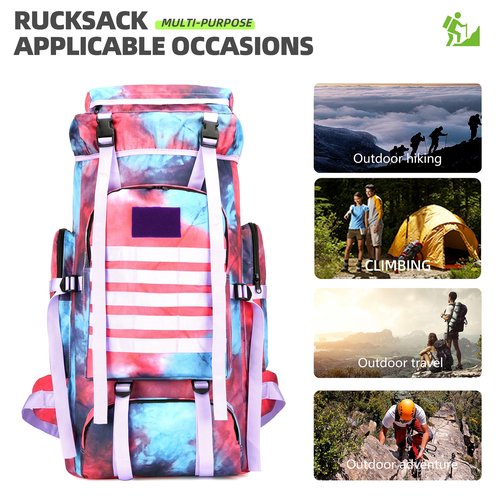 King'sGuard Military Tactical Backpack 70L Trekking Backpack Men Assault Pack Tactical Pack Rucksack For Camping Hiking Outdoor Sports Travel (Nebula Camo)