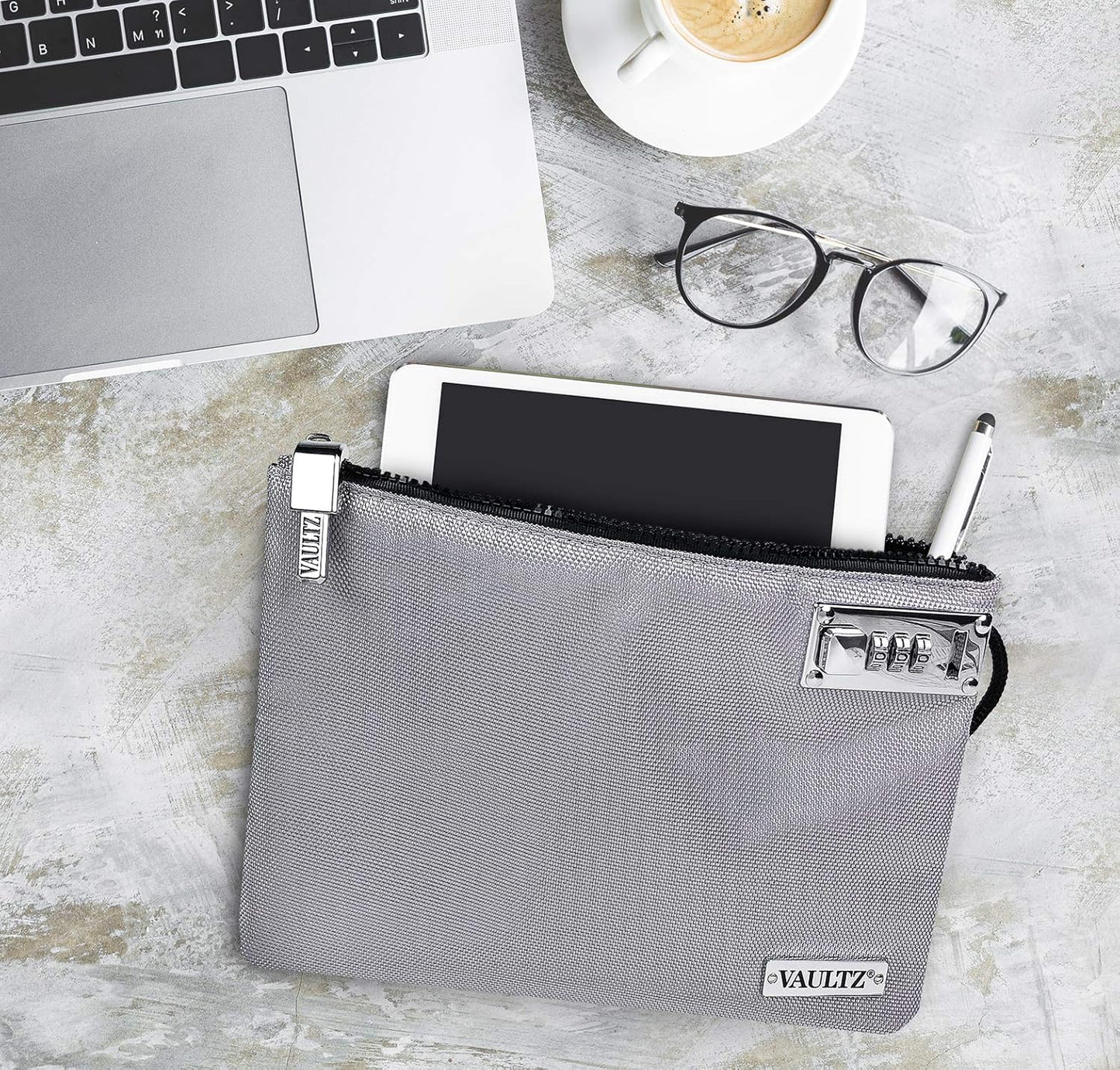 Vaultz Money Bag with Lock - 5 x 7 Inch, Men & Women's Locking Accessories Pouch for Cash, Bank Deposits, Wallet, Medicine, Phone and Credit Cards - BERRY