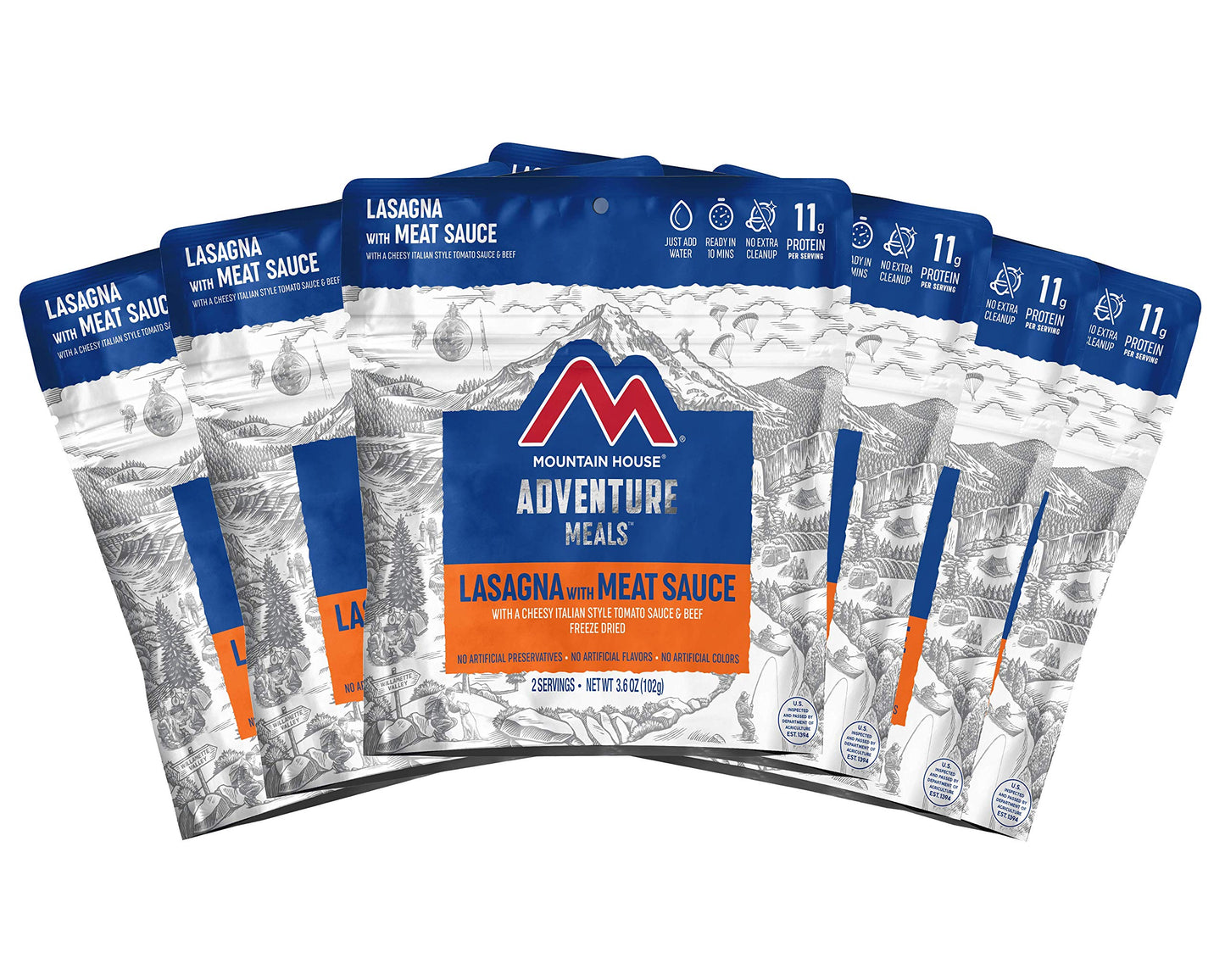 Mountain House Creamy Macaroni & Cheese (6-Pack) and Lasagna with Meat Sauce (6-Pack) | Freeze Dried Backpacking & Camping Food