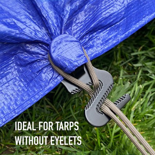 Tarp Grip Fasteners Heavy Duty Tarp Grip Tent Pool Cover with 6Pcs Set for Car/Truck Cover Camping Tent Swimming Pool Canvas Covers Black