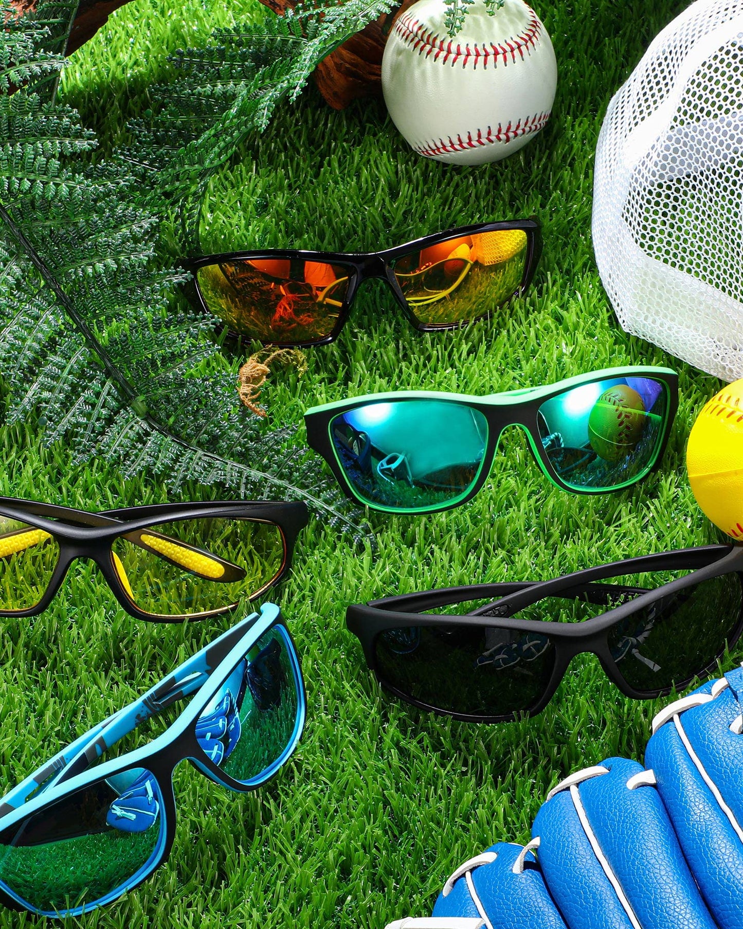 Kanayu 12 Pairs Men Polarized Sunglasses bulk Sports sunglasses UV Protection Driving Glasses for Baseball Cycling Fishing Running Golf Outdoor Activities