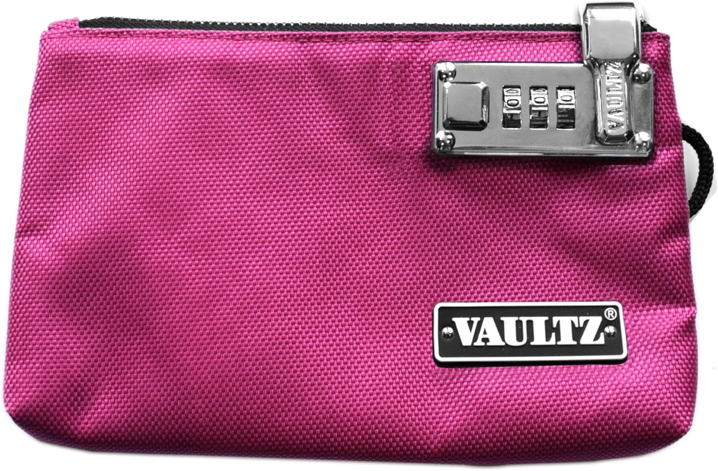 Vaultz Money Bag with Lock - 5 x 7 Inch, Men & Women's Locking Accessories Pouch for Cash, Bank Deposits, Wallet, Medicine, Phone and Credit Cards - BERRY