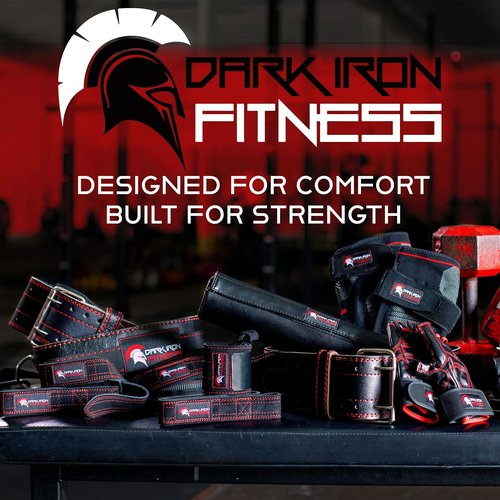 Dark Iron Fitness Barbell Clamps 2 Inch - 1 Pair of Olympic Size Weight Barbell Collars, Professional Weightlifting Plate Clips with Quick Release Spring Lock to Hold Weights on Bars - Black