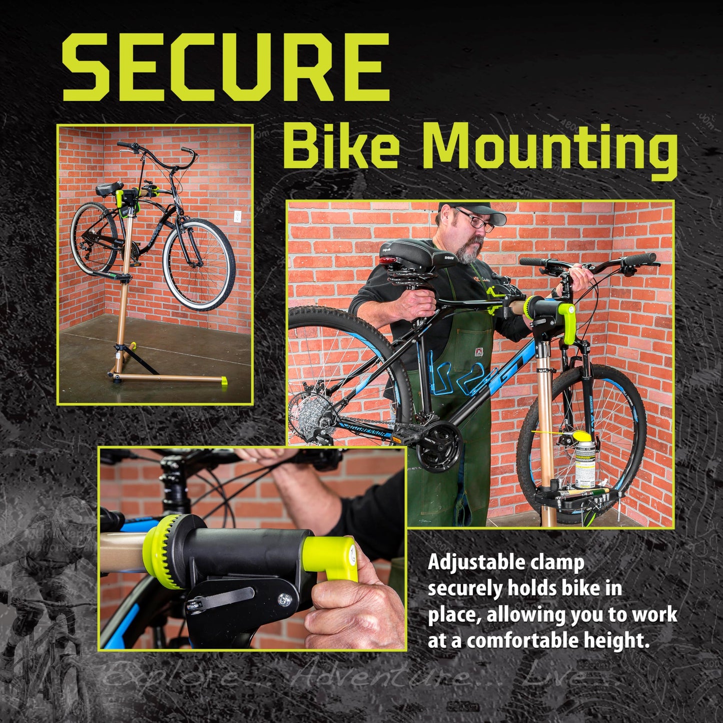 Kilimanjaro Cycle Series Bicycle Repair Stand, 100 Pound Capacity. Bike Maintenance, Adjustable Hold - 910533ECE