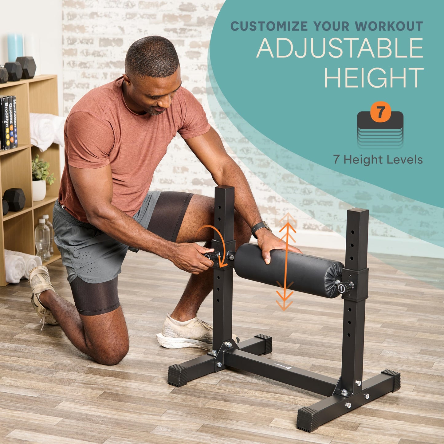 Lifepro Bulgarian Split Squat Stand Max – Adjustable Single Leg Squat Roller Stand for Split Squats & Lunges – 330lb Capacity and 7 Height Levels Padded Foam Roller for Home Gym & Leg Training