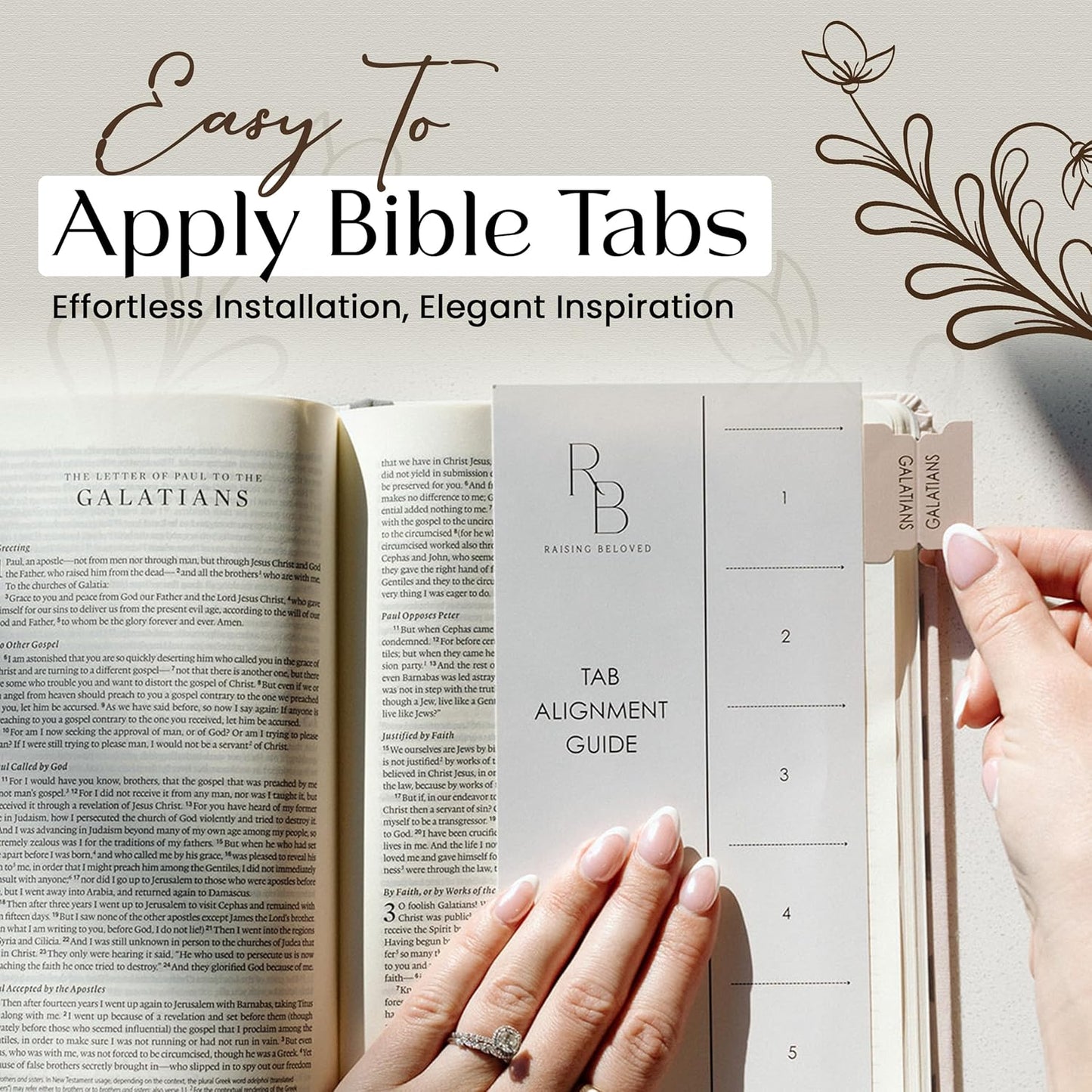 Bible Tabs for Women Study Bible, Embossed Matte Catholic Bible Tabs Gold, Laminated Bible Tabs, Bible Book Tabs w/Old & New Testament Neutral Bible Labels Tabs, Perfect Bible Study Supplies Oak