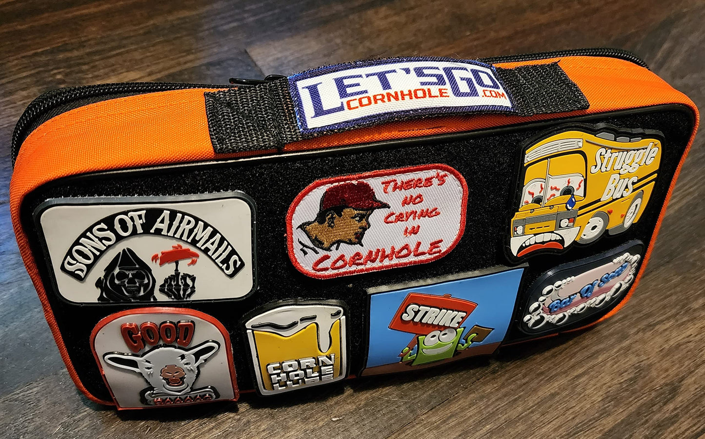 Funny Cornhole Patch Dropping Bombs Military Cornhole Bag Backpack Patch for airmail grandbag Shooters That Play at a high ppr. Throw Some fire at Your Next Game While displaying This Patch