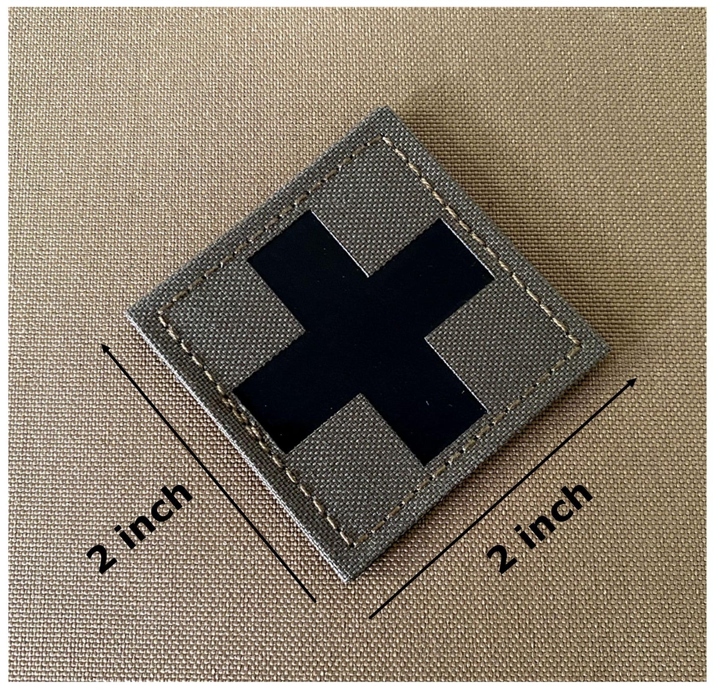 JUJUPUPS Infrared IR Reflective Medic Cross MED Medical EMS EMT Tactical Patch Fastener Patch Hook/Loop 2x2 inch (Ranger Green)