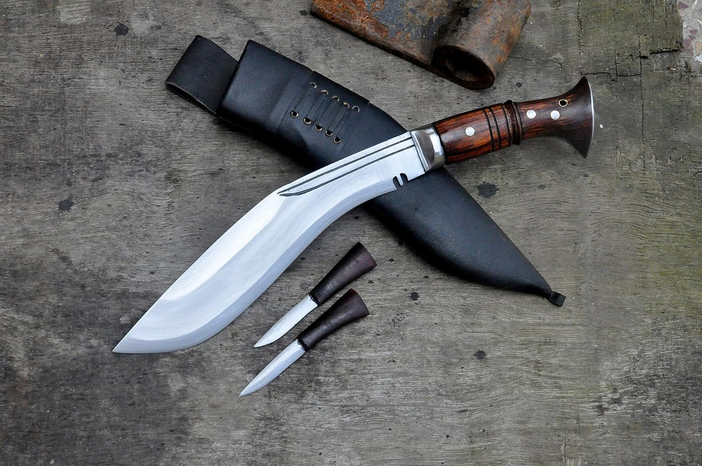 Authentic Farmer Kukri-khukuri Knife -10" Handcrafted Carbon Steel Blade, Full Tang Handle, Buffalo Leather Scabbard - Ideal for Camping, Bushcraft, Outdoor & Survival Use-from Nepal