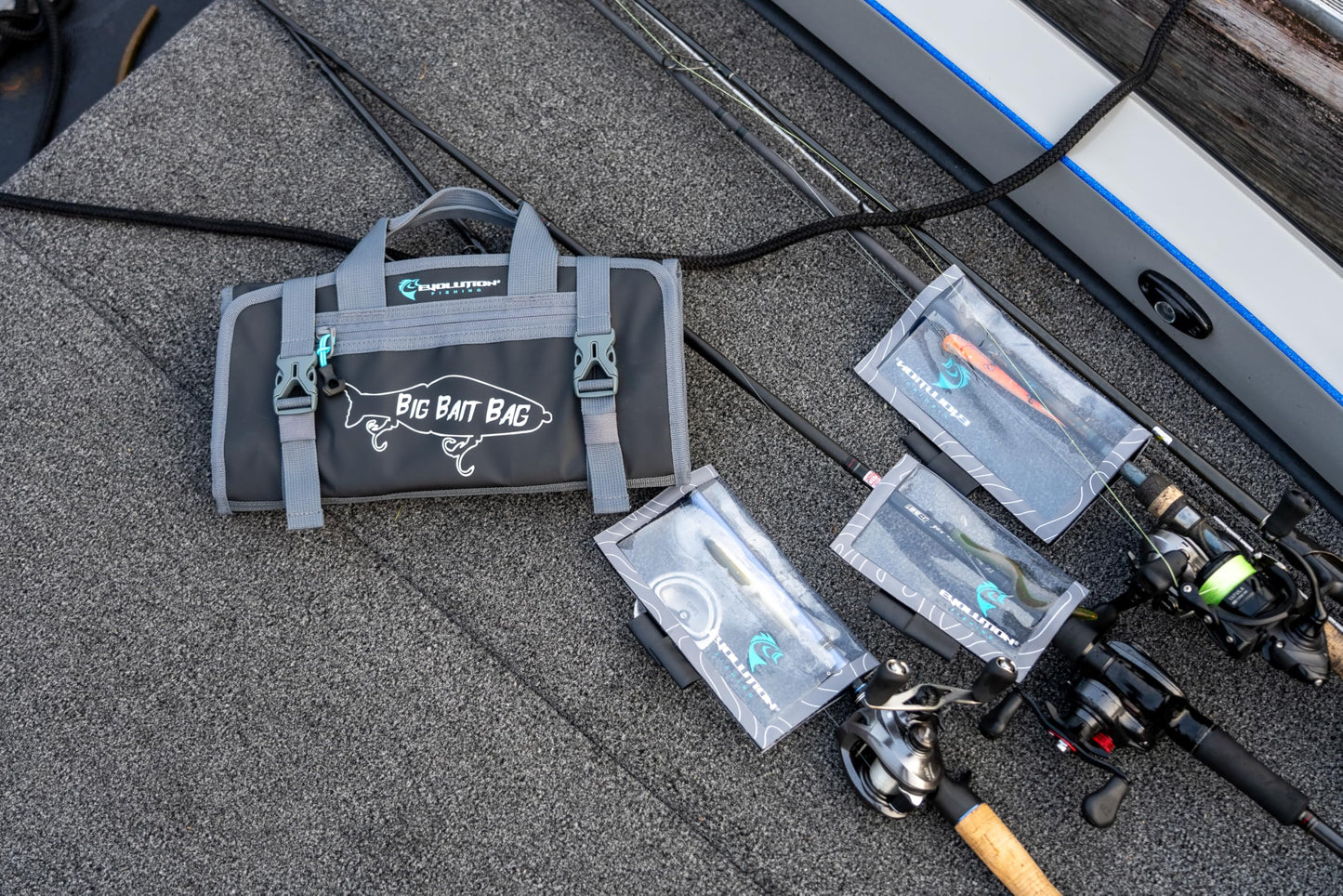 Evolution Fishing Big Bait Bag - 14 in., Roll-Up Lure Bag, Durable, Portable Storage for Large Baits & Gear