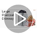 Charcoal Chimney Starter Set with 60 Natural Fire Starters - Large