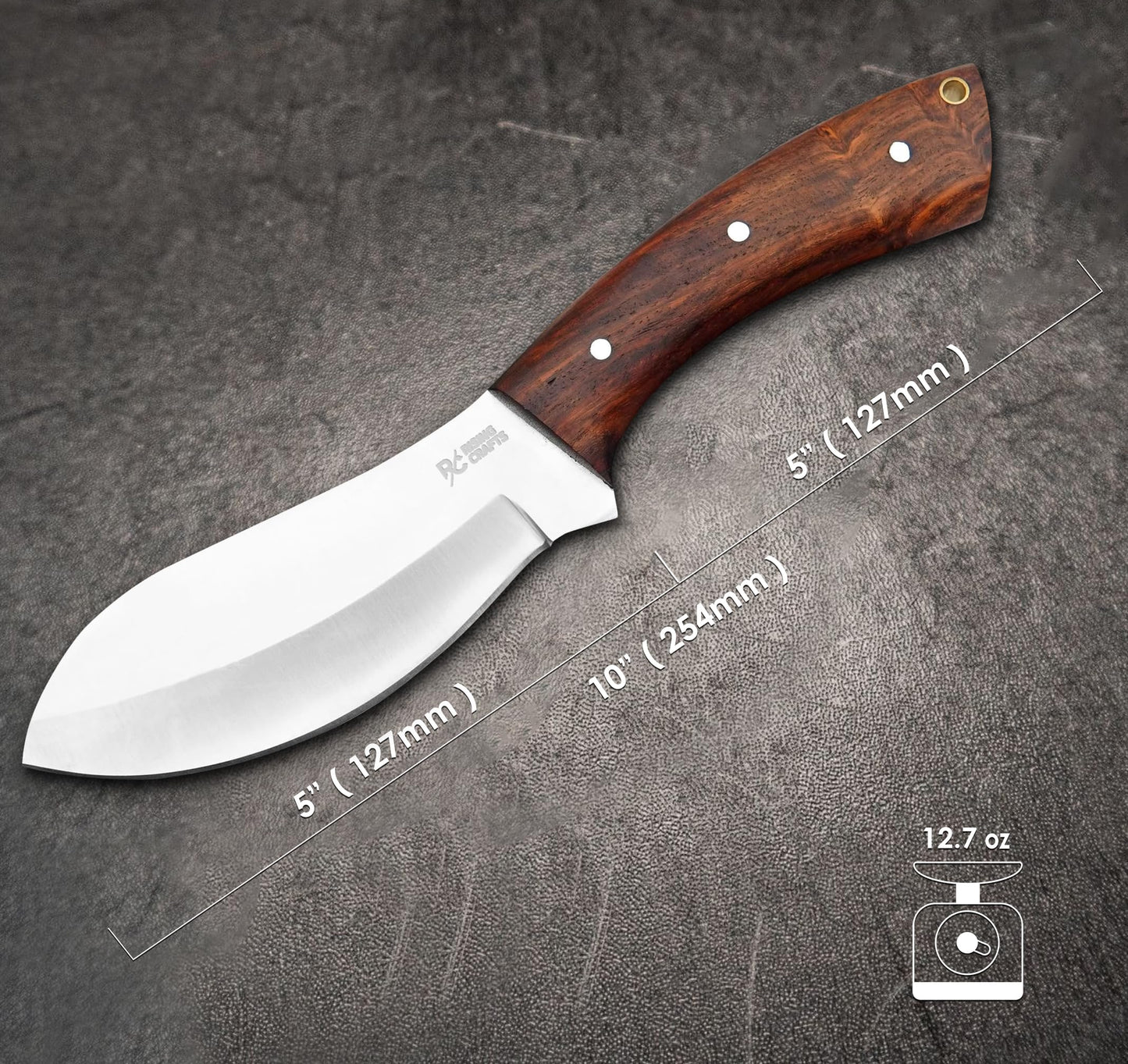 RISING CRAFTS 10 Inch Stainless steel Nessmuk Knife, Handmade Knife, Full Tang Knife, Survival Knife, Hunting Knife, EDC Knife, Fixed Blade Knife With Sheath For Camping, Survival, Bushcrafting.