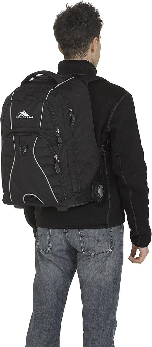 High Sierra Freewheel Wheeled Laptop Backpack, Black, One Size