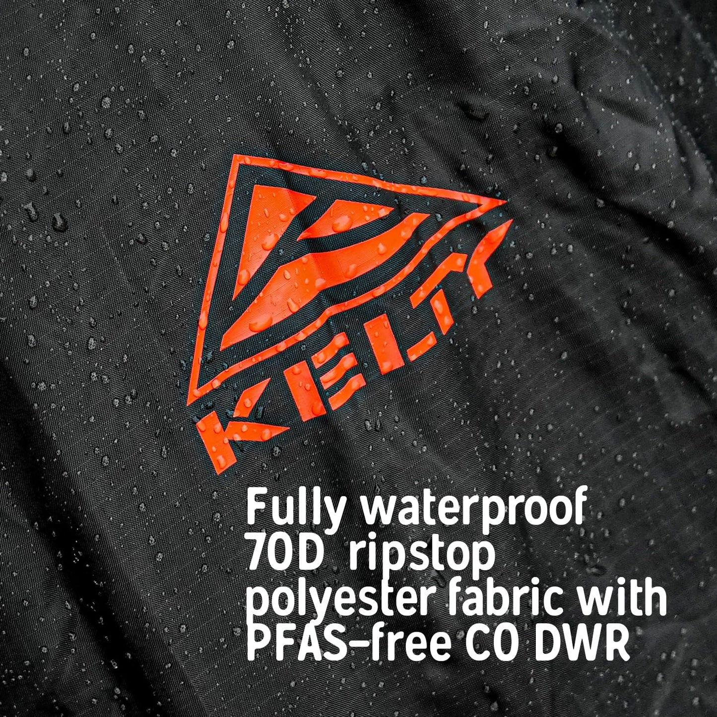 Kelty Backpack Rain Cover, Water Proof Cover for Hiking and Backpacking Packs 30 to 105 Liters, Elastic Cinch, Integrated Stuff Pocket, 2024 Update (Large (55-75L))