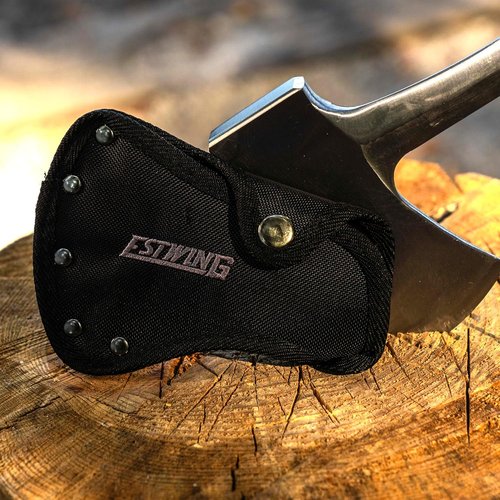 ESTWING 14" Sportsman's Axe - Forged Steel Camping Hatchet with Leather Grip