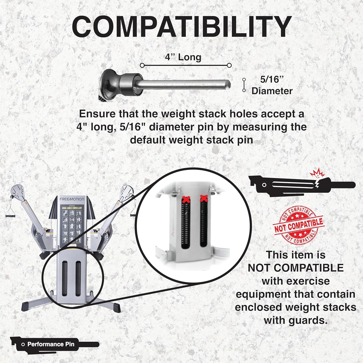 The Original Drop Set Pins for Gym | One More Rep with Weight Stack Pins | Instant Transition to Lower Weights for More Reps | Proudly Made in America | 5/16" Pin