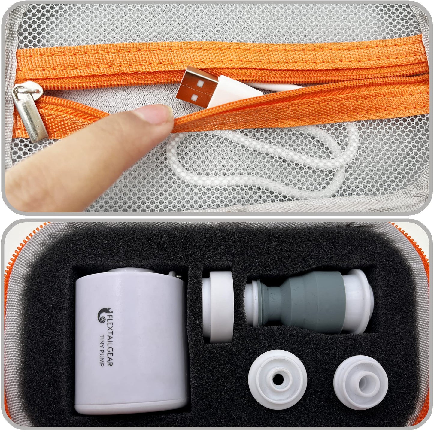 LeoTube Case Compatible with FLEXTAILGEAR Tiny Pump X Portable Air Pump, Storage Holder for 5Pcs Nozzle and Charging Cable (Case Only)