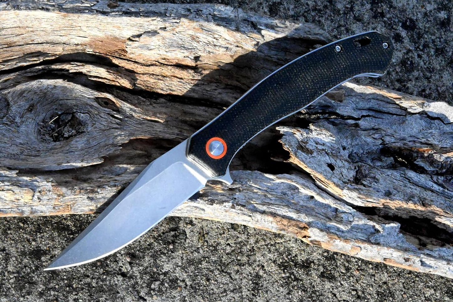 YAK & YETI Premium Micarta Handle Folding Knife- Everyday Carry Knife for Men and Women - Indoor or Outdoor-Camping and Hunting knife-D2 steel Blade(Black)